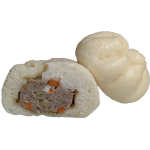 Gedämpfte Brötchen mit Schweinfleisch